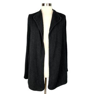James Perse Womens Black Textured Open Front Cardigan Sweater Duster size Medium